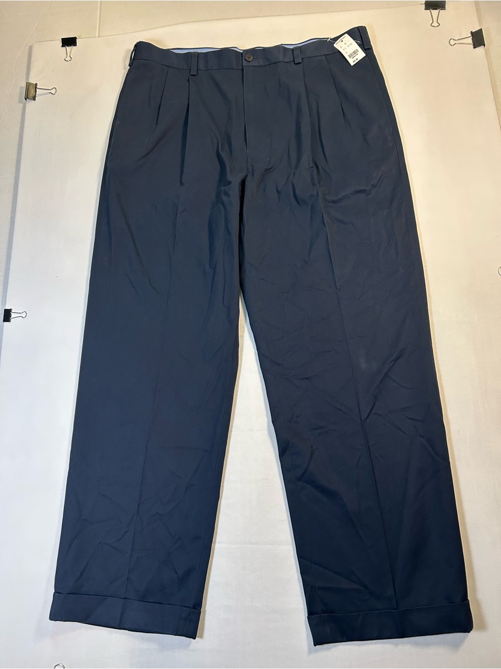 NWT Brooks Brothers Pants Mens 38x30 Blue Advantage Chino Elliot Relaxed Pleated
